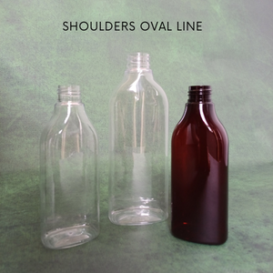 Shoulders Oval bottle 200 ml, PET, 24/410