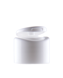 Flip-top white glossy PP, 28/410, hole 5.0mm