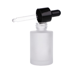 Bottle, 30 ml, Glass matt, Dropper black, reducer