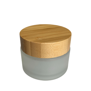 Glass jar with bamboo lid, 30 and 50 ml