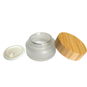 Glass jar with bamboo lid, 30 and 50 ml