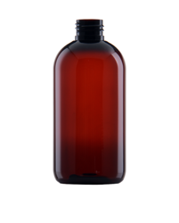Bottle, boston round 250 ml, amber, PET, 24/410