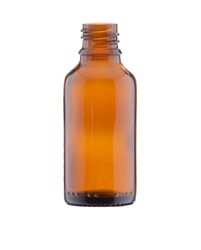 Glass bottle 30 ml, brown, DIN 18