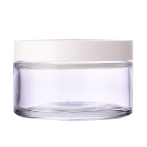 Jar 200 ml glass clear , Lid PP white 